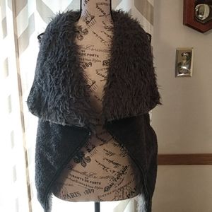 Top it Off Faux-Fur Reversible Waterfall Vest